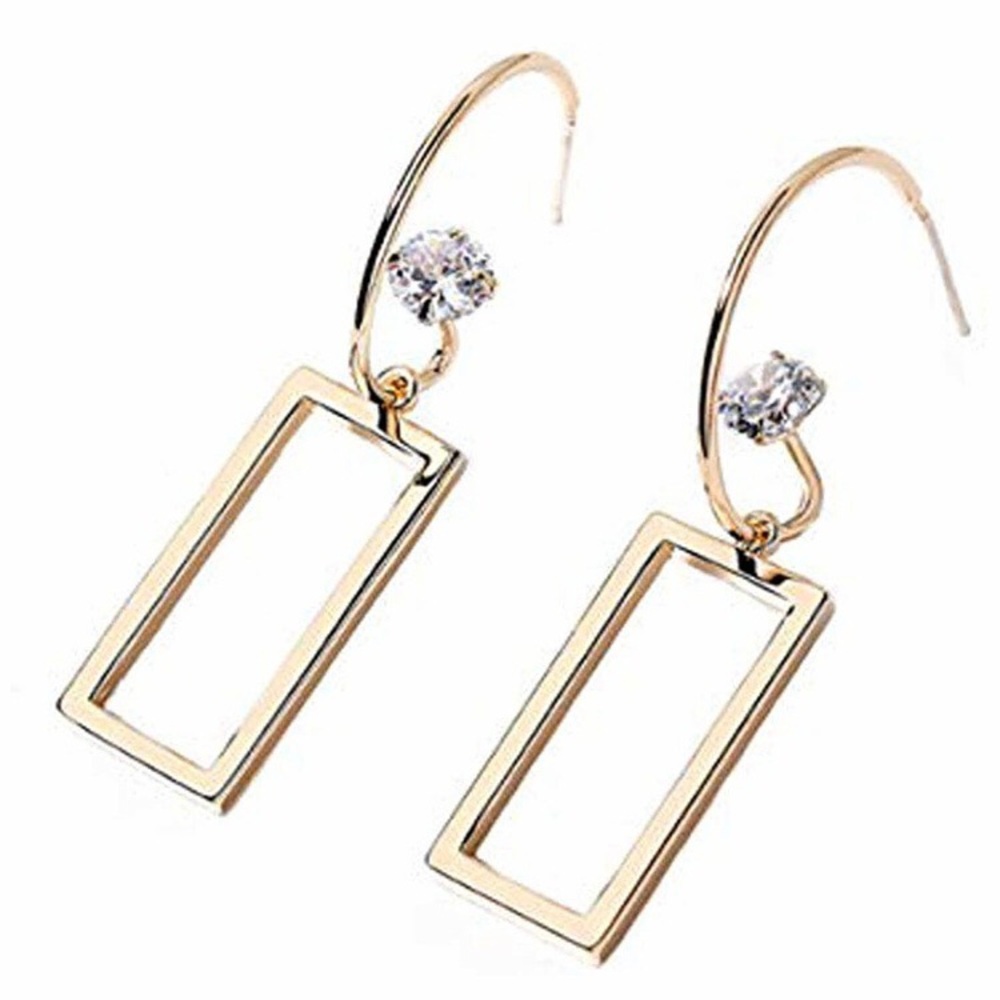 🌻NEW🌻Golden Geometric Rectangle Pendant Earrings